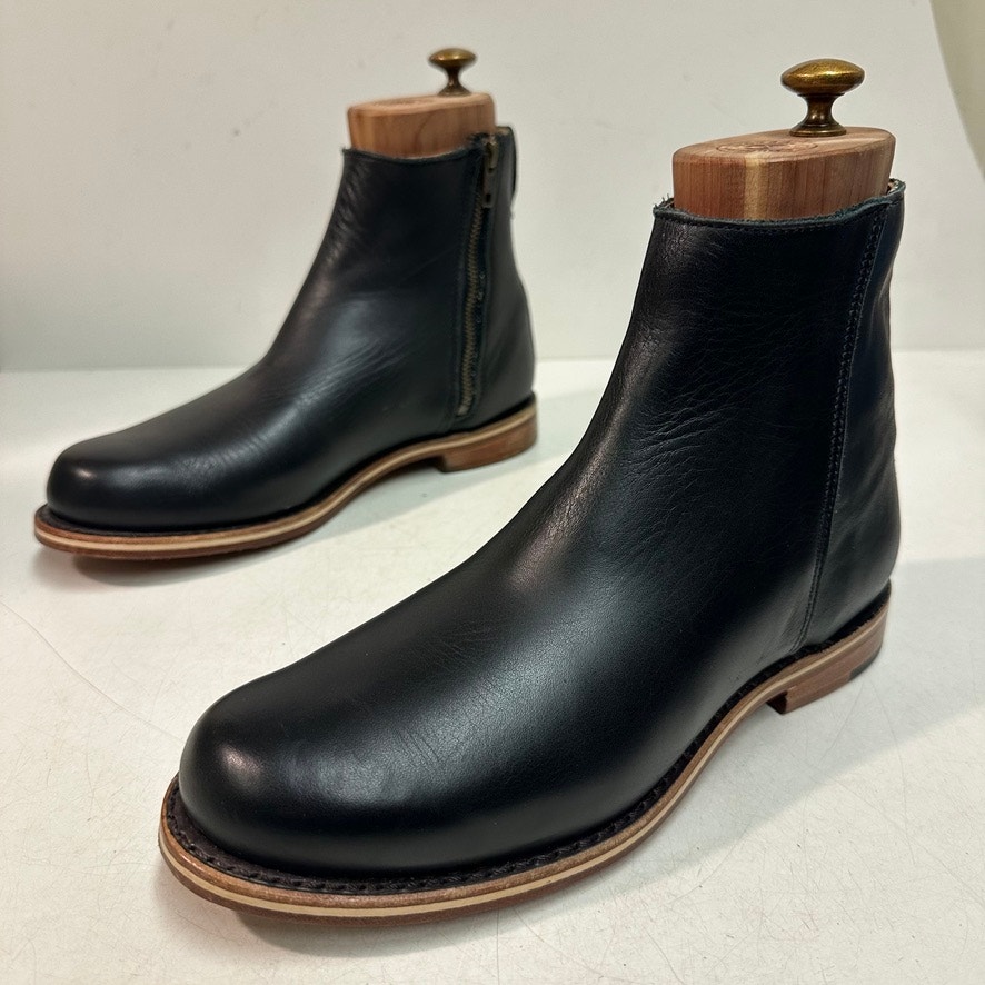 Euc Rancourt & Co. X Helm Pablo Zip Moto Ankle Boot Black Made In Usa 7 D — image 6 of 8